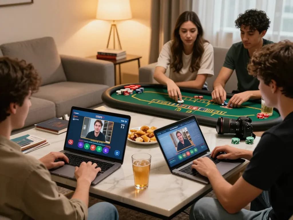 Engage in high-stakes poker with friends online at 789win1, featuring strategic gameplay moments.