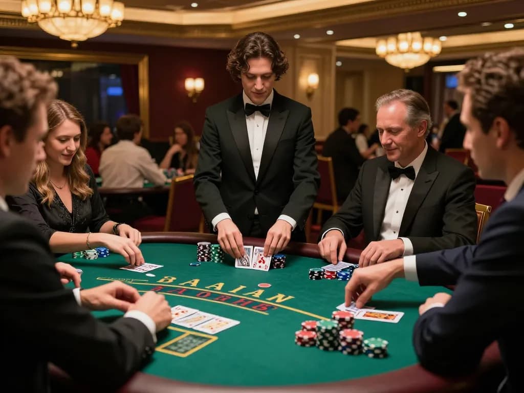 Engaging blackjack gameplay at a casino table featuring players and dealer dynamics, highlighting https://www.bearcreekwatershed.org/macroinvertebrates strategy moments.