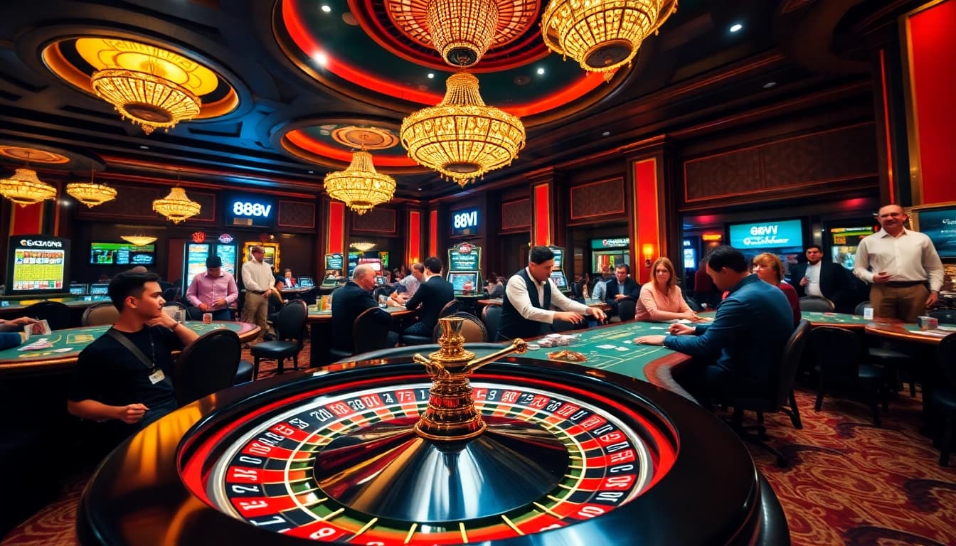 Experience thrilling moments at 888VI casino with players engaged in exciting poker games.
