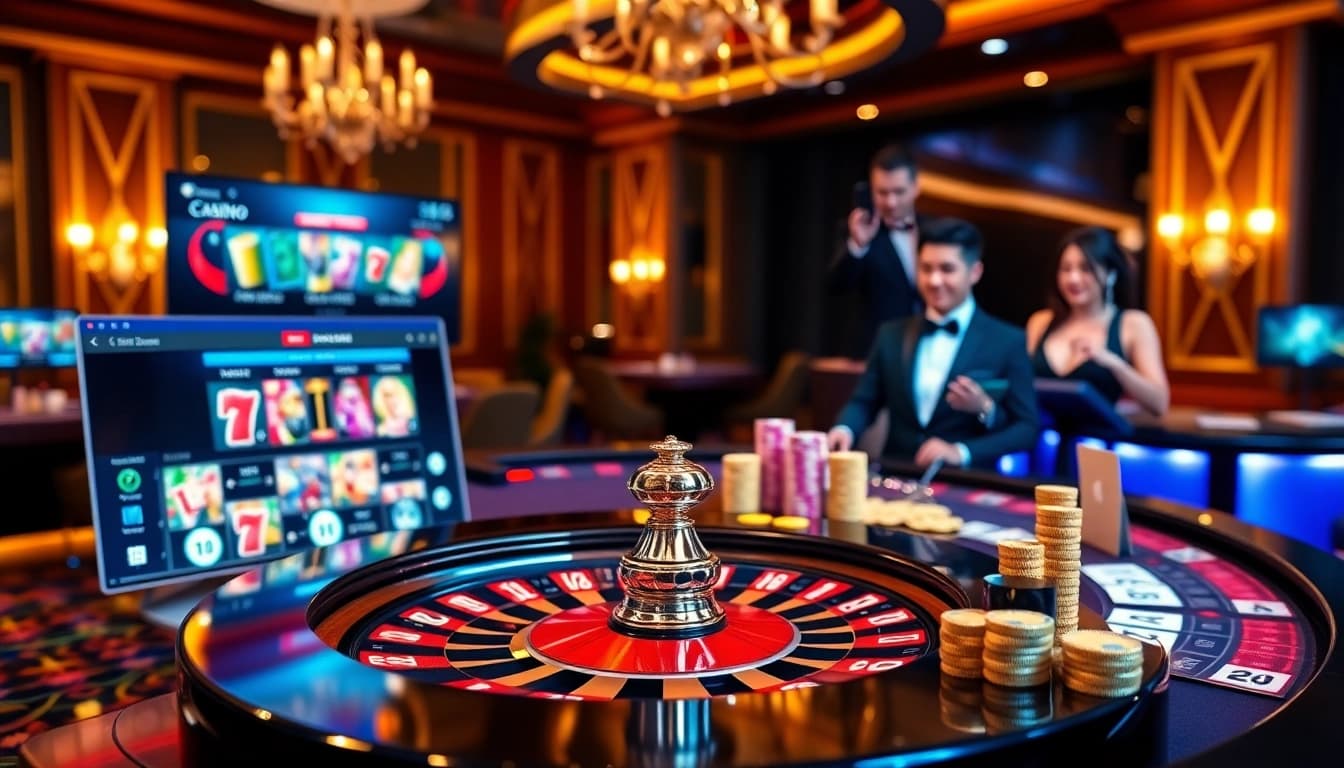 Experience the thrill of gaming at https://xx88.boats/ with immersive casino visuals featuring vibrant tables and dealers.
