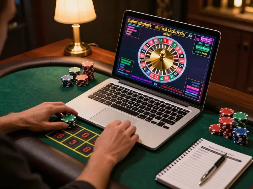 Engage in thrilling online roulette gameplay with bcx88 on a laptop in a cozy atmosphere.