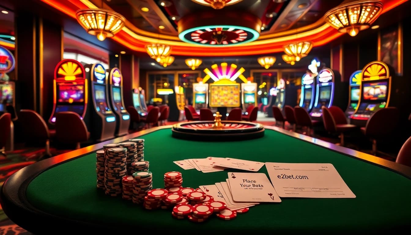 Join the excitement at e2bet .com with vibrant casino tables and thrilling gaming options.