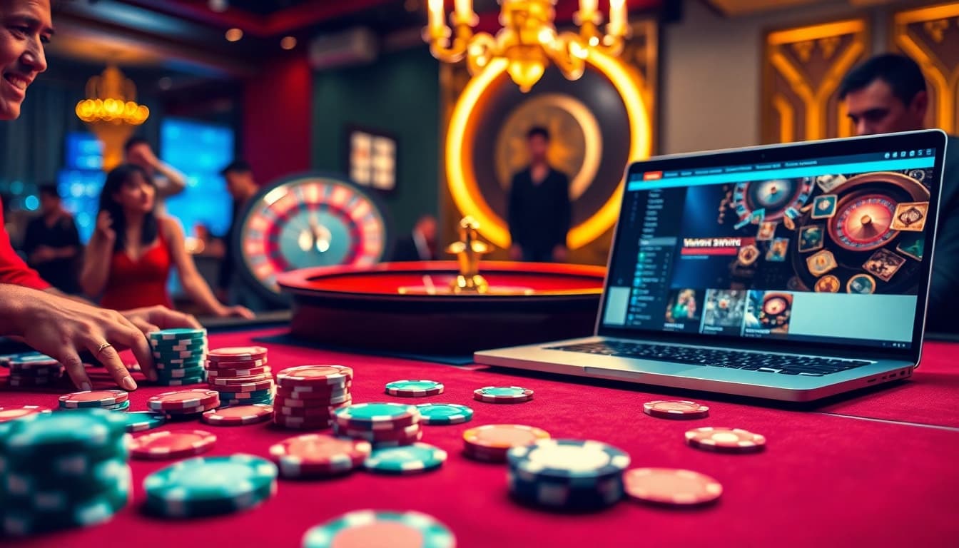 Engaged players betting at a casino table while winvn.wiki enhances their gaming experience.