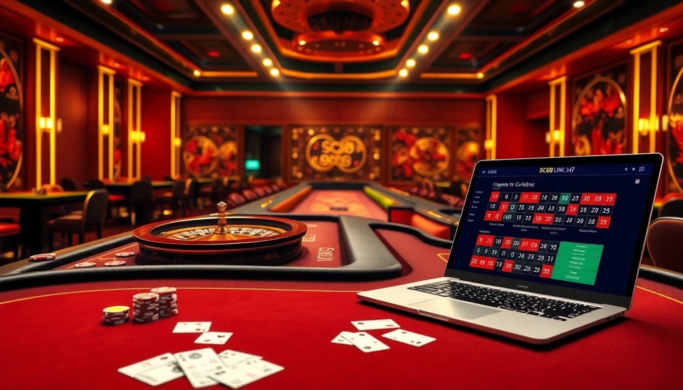 Engage in thrilling games at SC88 online casino with vibrant tables and digital betting interfaces.