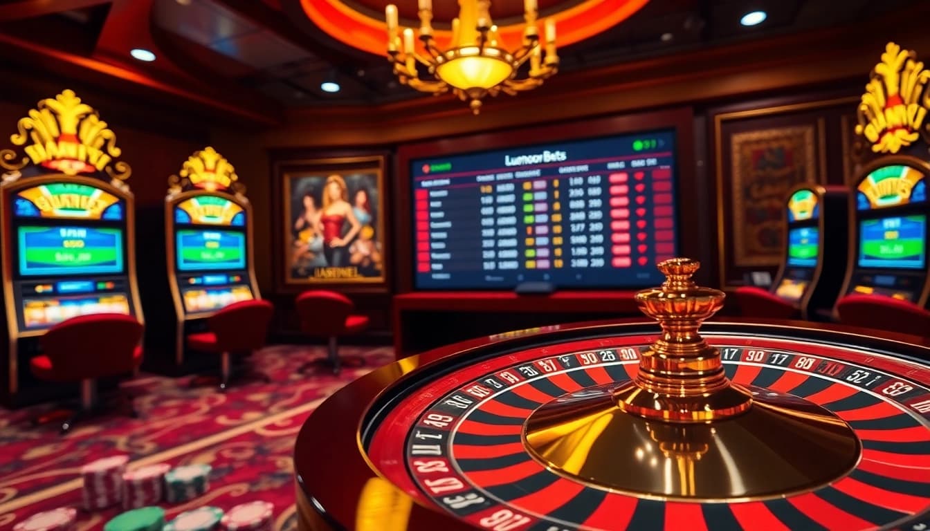 Experience high-stakes online gambling at luongson171tv with colorful roulette and slots.