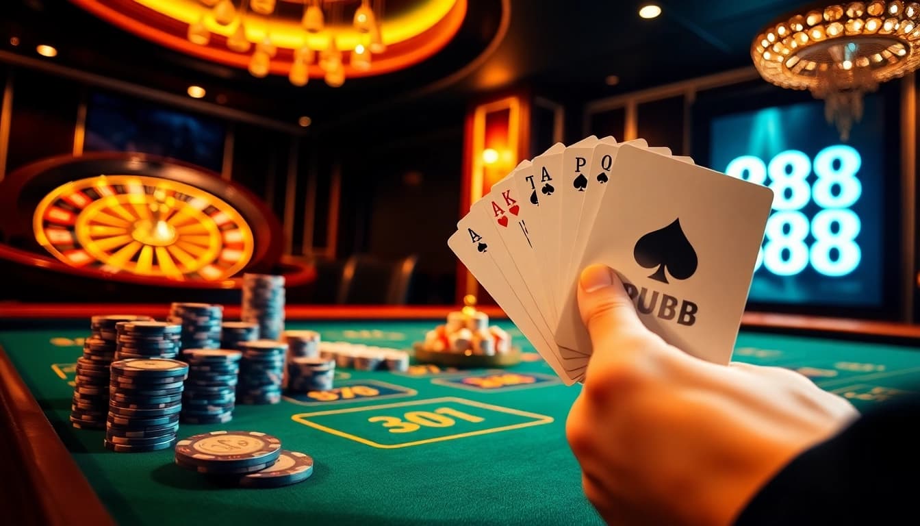 Engaged players at PUB 88 casino, betting on poker and roulette for thrilling wins.