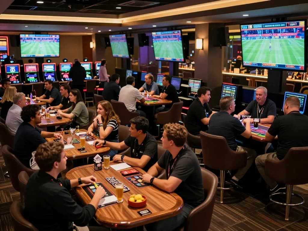 Place your bets at SBOBET's vibrant sportsbook with live events and eager fans.