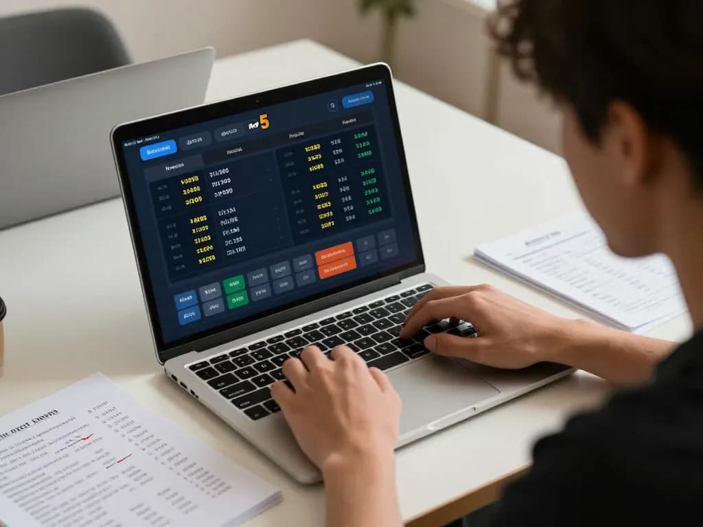Person engaging with online betting strategies for Keo nha cai 5, showcasing real-time match odds.
