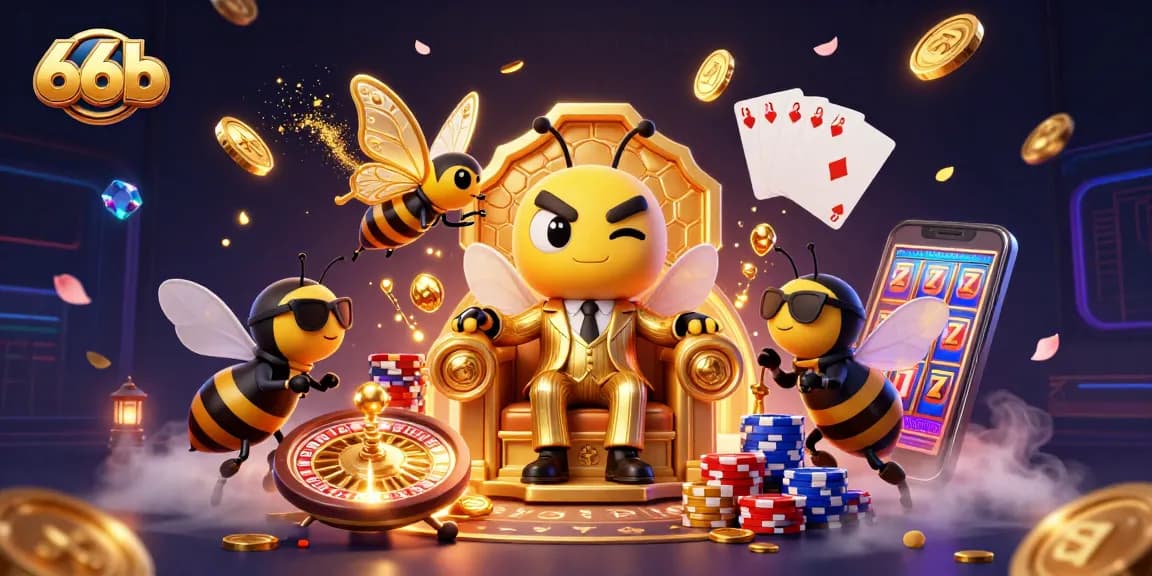 Experience thrilling wins at 66b with an interactive casino scene featuring dynamic game elements.