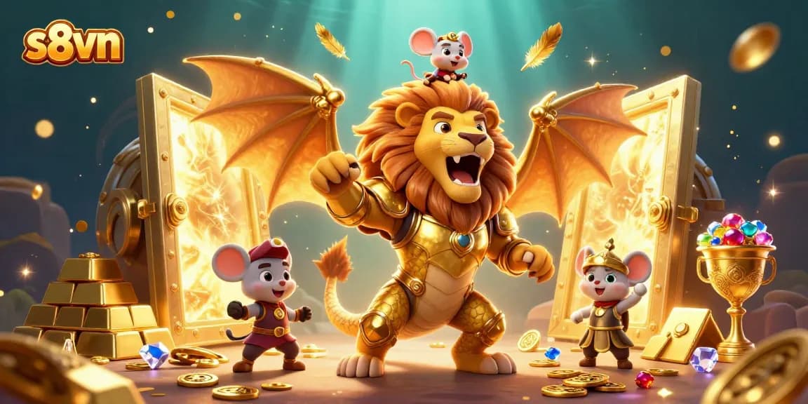 S8vn showcases thrilling gaming with golden treasures and a dynamic chimera scene
