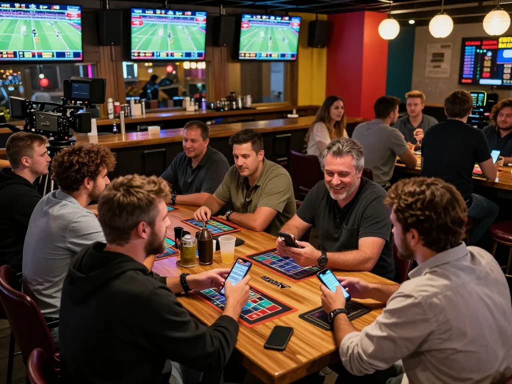 NK88 sports betting scene with patrons engaged in placing bets and enjoying the excitement of live games