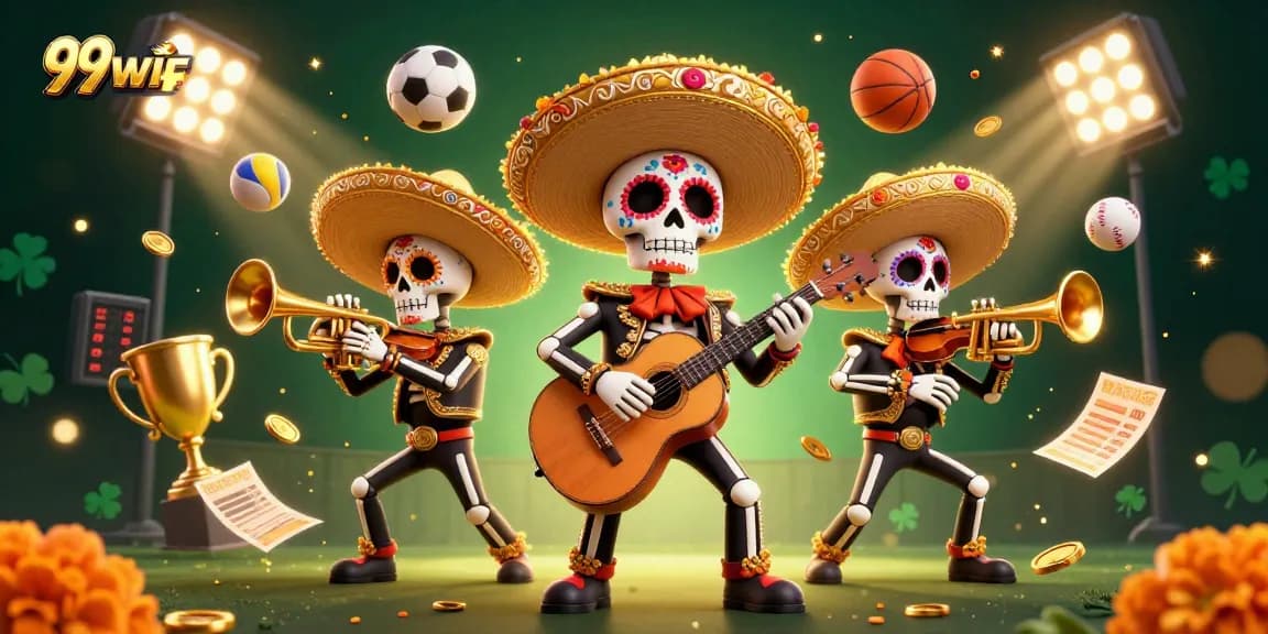 Win big with 99win while enjoying a lively mariachi casino atmosphere filled with sports elements.