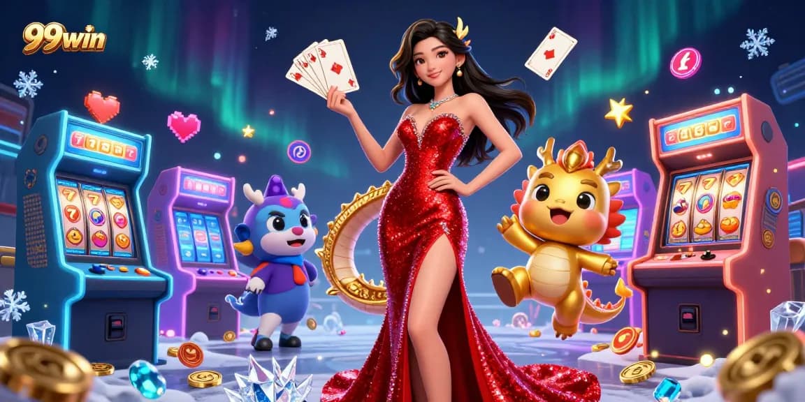 Experience the thrill of 99win with a stunning casino illustration, showcasing explosive gaming elements and dynamic characters.