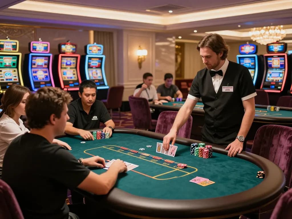 Experience the excitement at vipwin2 casino with players engaged at high-stakes poker tables.