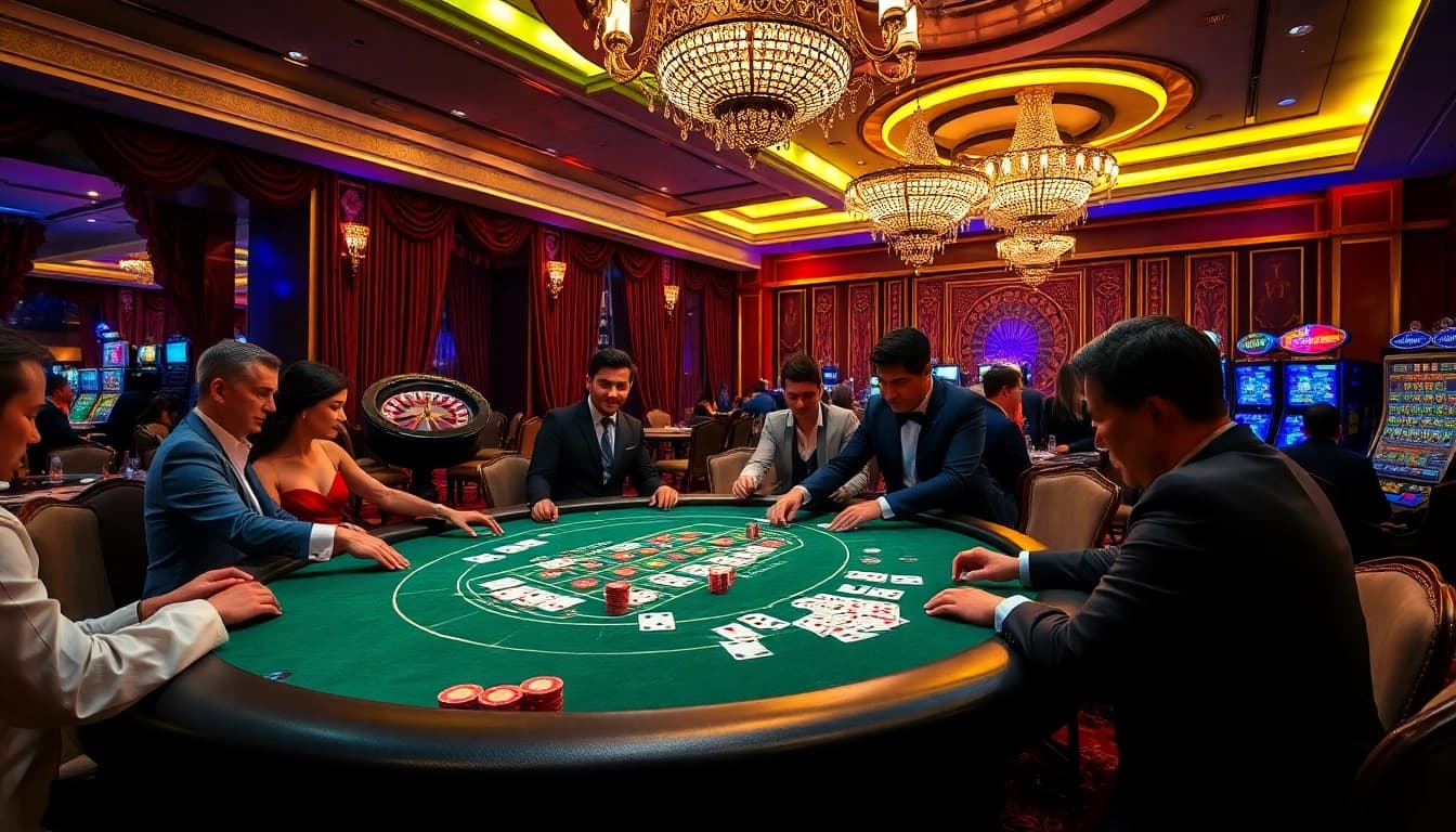 Experience the thrill of UU88 with vibrant casino action at a luxurious poker table.