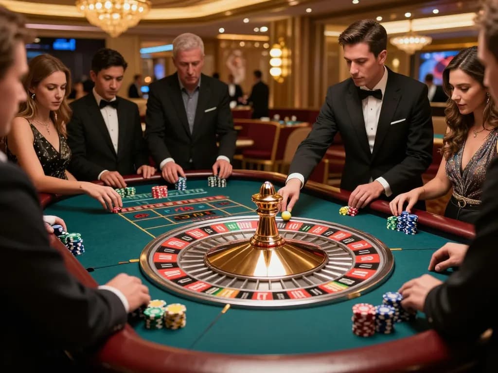 Experience thrilling roulette gameplay at https://x88.design/ with luxurious decor and excited players.