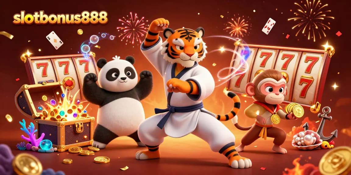 Experience thrilling slots with slotbonus888 in this vibrant casino scene filled with exciting elements.