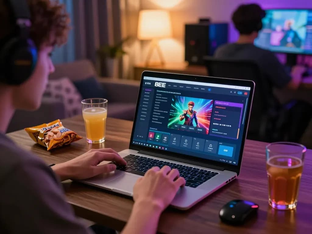 Player immersed in betting action on the 8EEE plataforma, showcasing online gambling strategy and entertainment.