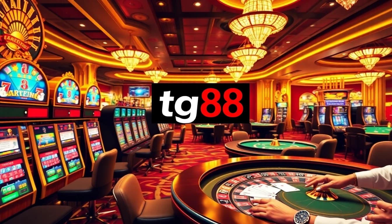 Experience the thrill of gaming with tg88 group at a vibrant casino featuring tables, chips, and excitement.