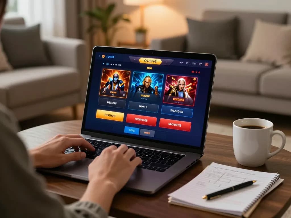 Engaging online gaming at nhà cái sin88 with a player using laptop for strategic bets and casino gameplay