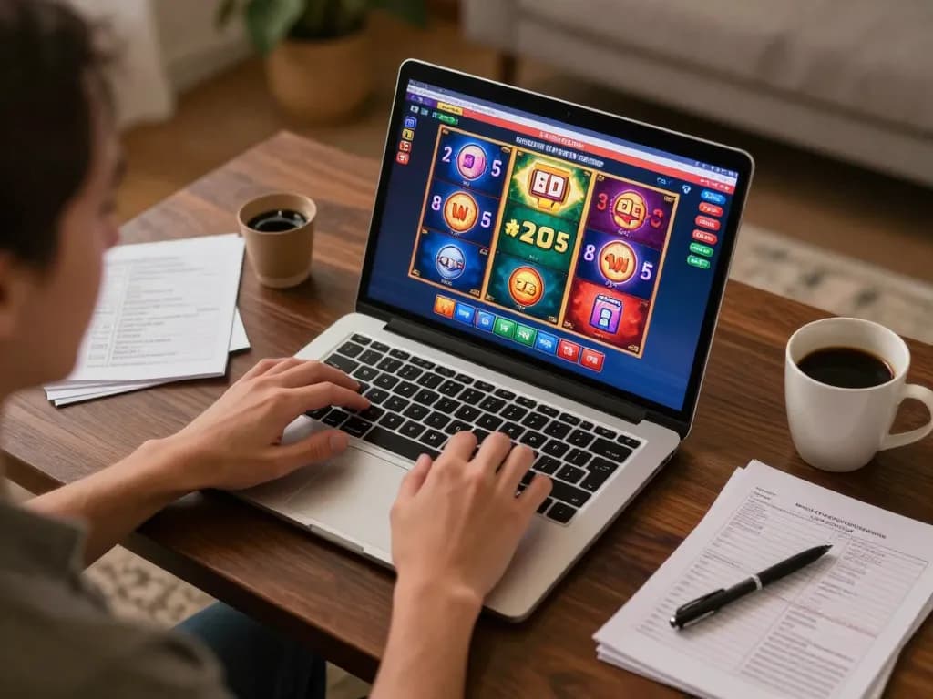Engaging gameplay at NOHU90 COM showing vibrant slot interface and winning expression.