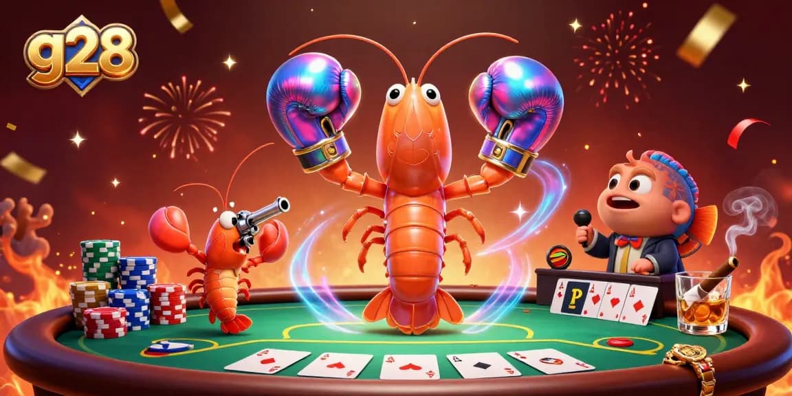 g28 engages players with an exciting poker scene featuring cartoon sea creatures in action.