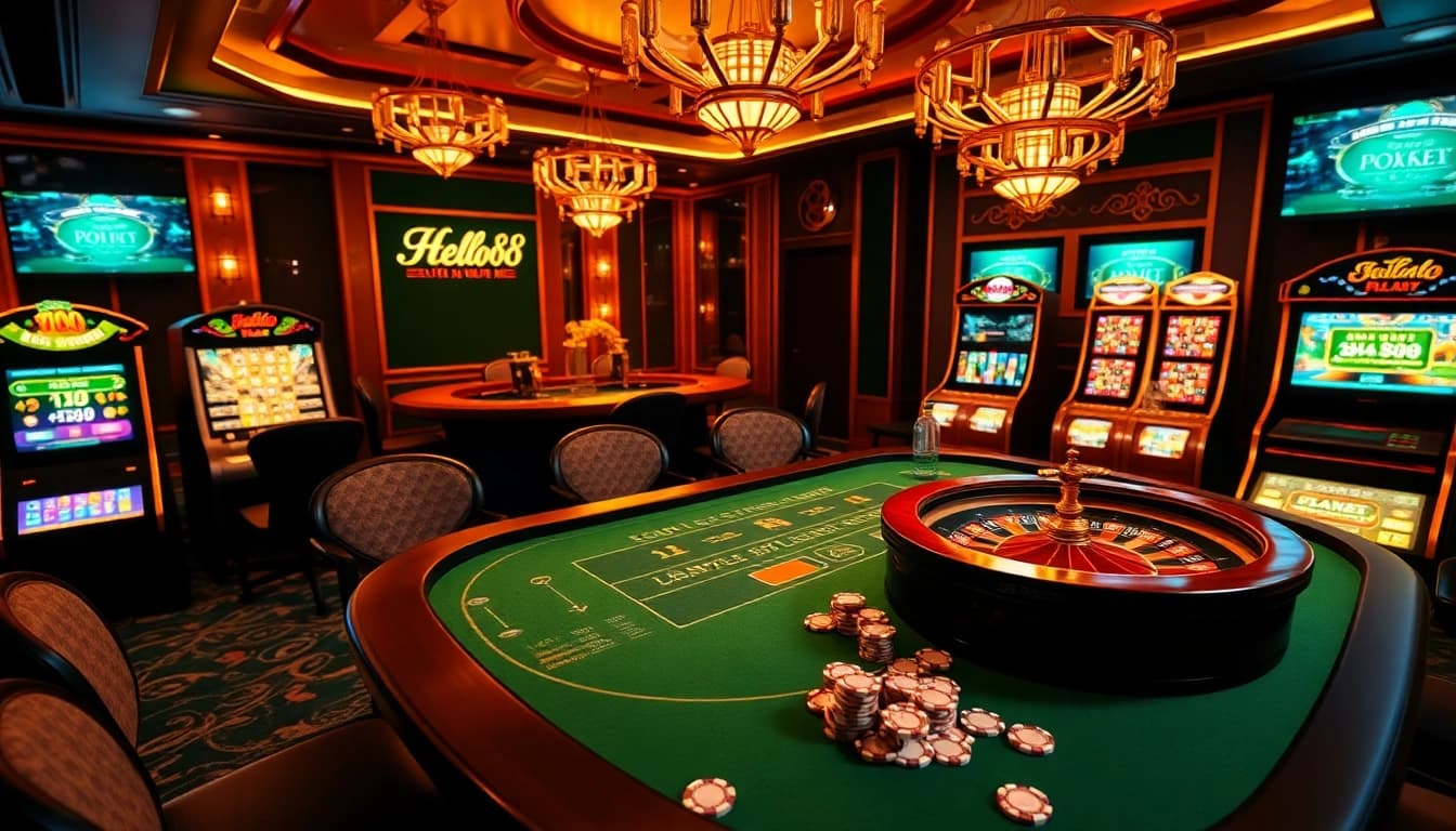 Hello88 offers an exciting online gambling experience with vibrant poker and casino elements.
