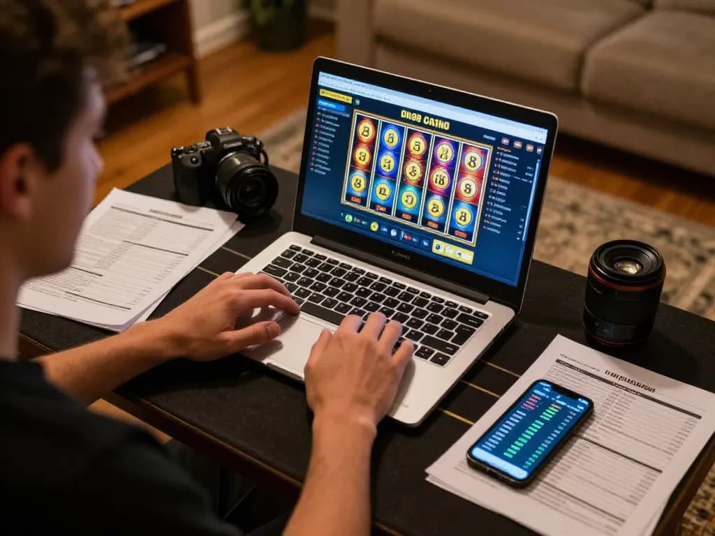 Engage in thrilling gaming at dn88 casino while strategizing with notes and smartphone.