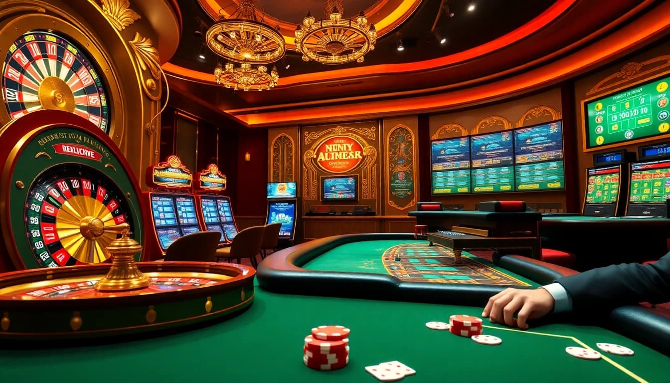 Exciting gameplay in a vibrant casino atmosphere featuring the interface of https://cm888.mobi/ where players enjoy high-stakes poker and roulette.