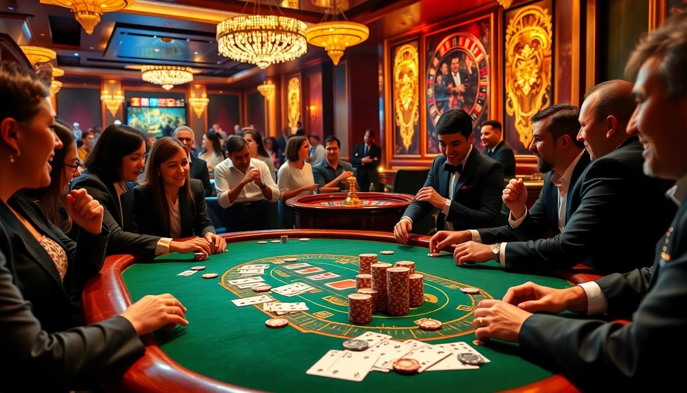 Experience the excitement of winning strategies at https://luongsontv5.com/ with lively poker gameplay in a luxury casino.