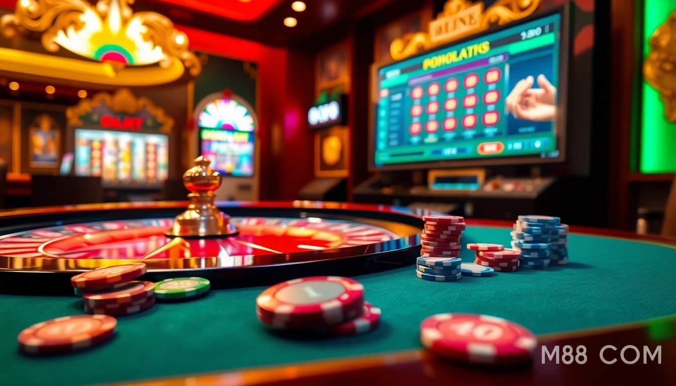 Place bets at MM88 COM with a vibrant casino atmosphere and dynamic online gambling interface.