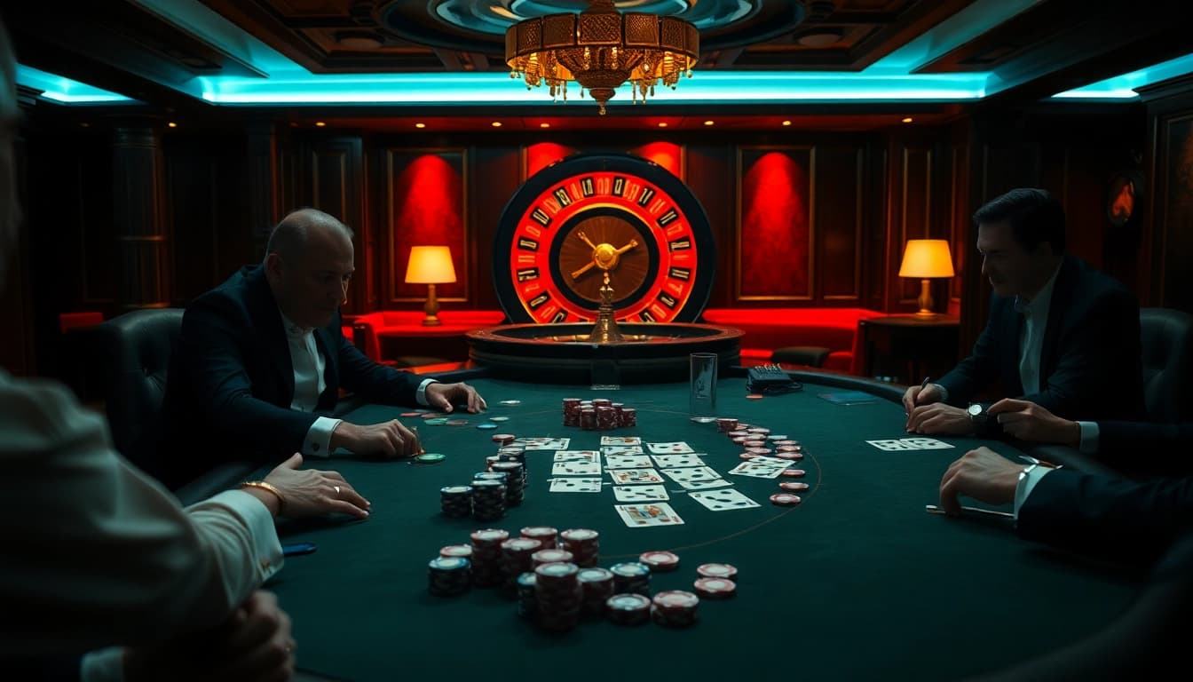 Engaged players strategizing at a poker table, inspired by hidden wiki wiki resources.