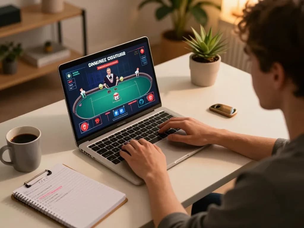 Engaging in online poker strategies at https://777x.bid/ while enjoying a cozy at-home setting.