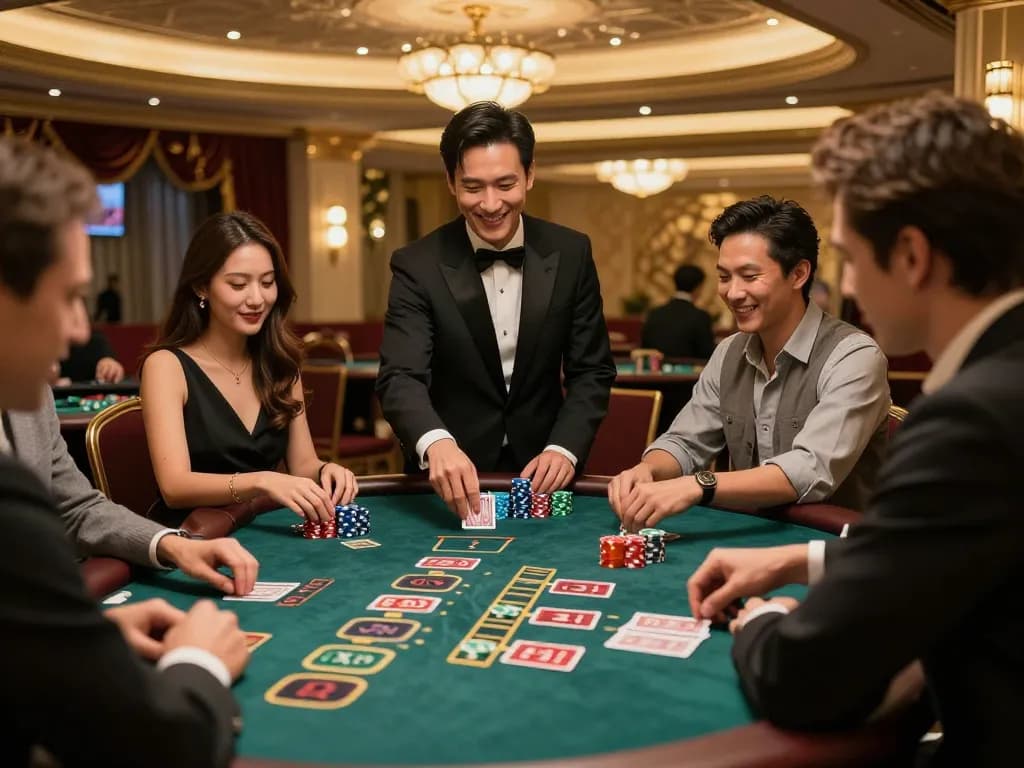 Players engaging at a blackjack table while using strategies at https://fabet11.sa.com/ for their winning hand.