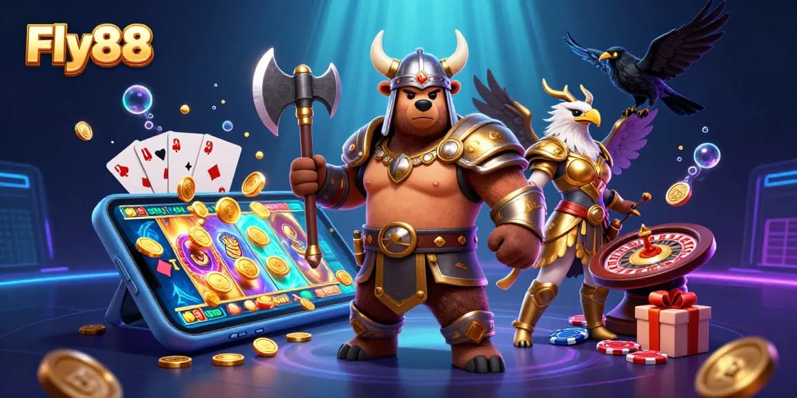 Play thrilling games at Fly88 with exciting visuals, vibrant characters, and slot game excitement.