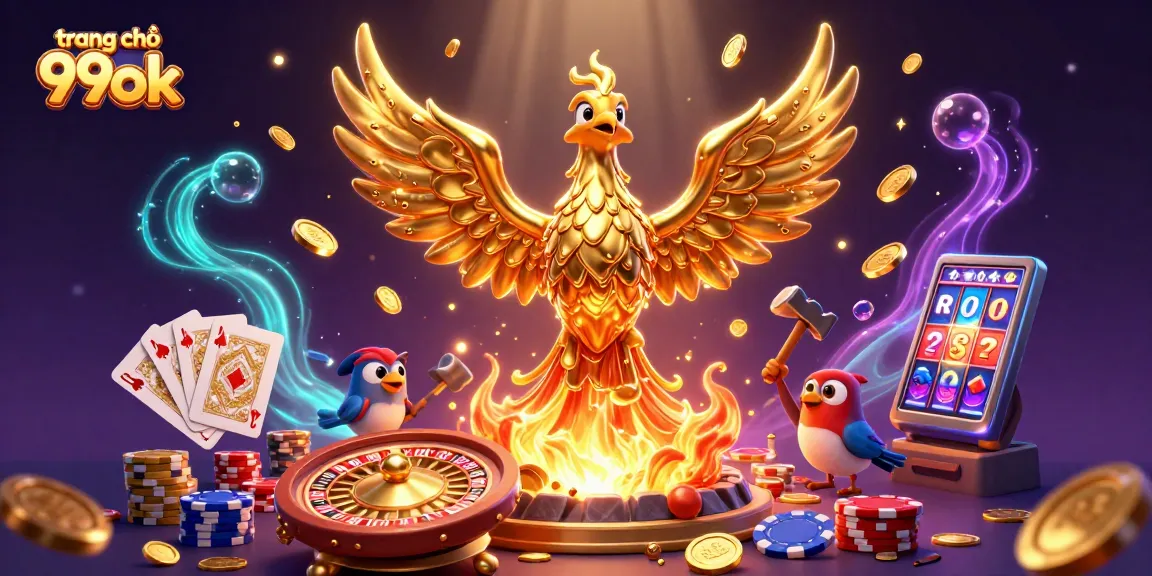 Win big at trang chủ 99ok with the majestic golden phoenix bringing luck and riches!