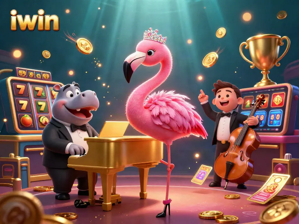 Experience the excitement of iwin with vibrant 3D casino visuals featuring dynamic slot elements and captivating characters.