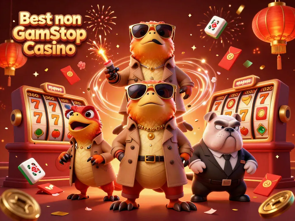 Experience the excitement at the Best non Gamstop Casino with animated characters blending humor and gaming elements.