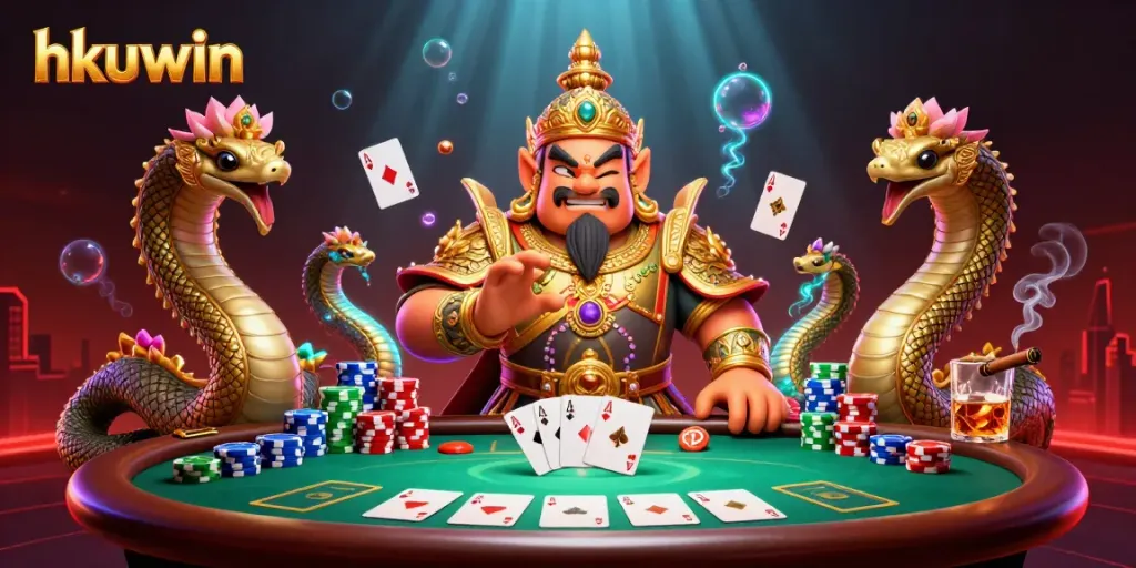 Experience thrilling poker games at hkuwin with vibrant characters and casino elements.