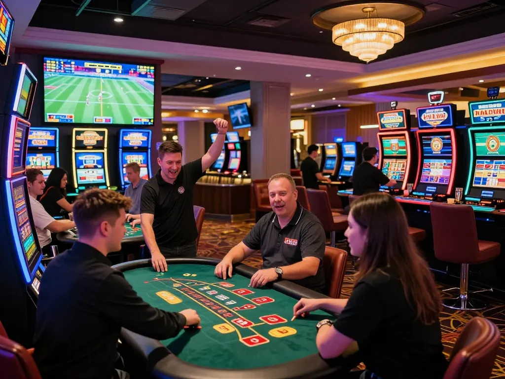 Exciting BEM88 casino environment with players enjoying various games and vibrant atmospheres.
