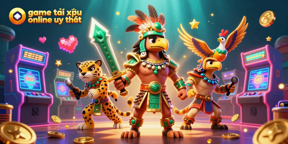 A vibrant illustration showcasing the game tài xỉu online uy tín with dynamic characters and immersive gaming elements, perfect for gamblers.
