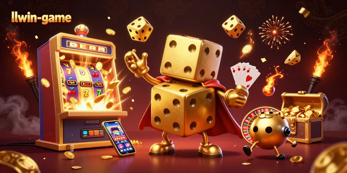 Win big at llwin-game with dynamic gaming action, showcasing colorful slots and vibrant casino elements.