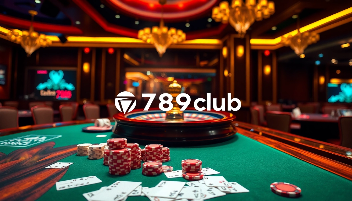 Experience thrilling action at 789club's poker table with high-stakes cards and vibrant chips.
