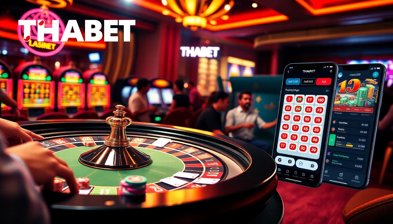 Thabet casino experience with thrilling roulette table, poker chips, and vibrant slot machines
