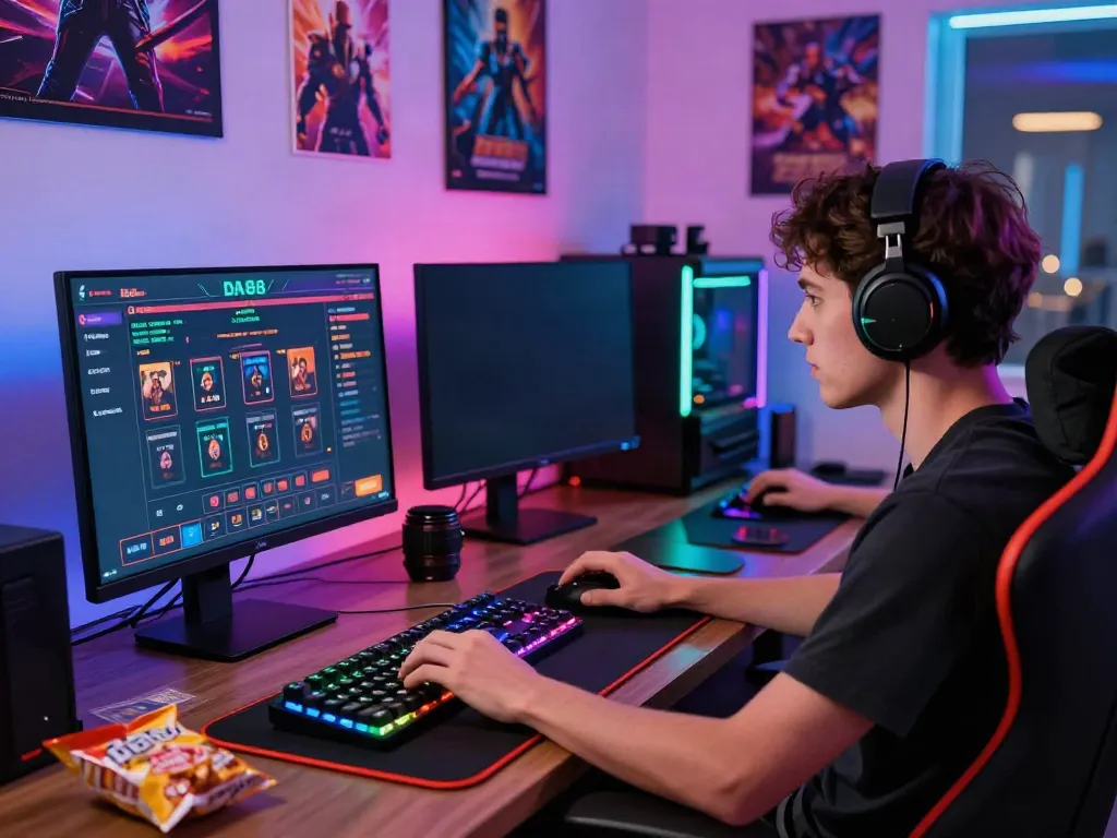 DA88 online gaming experience showcasing intense gameplay and high-tech gear.