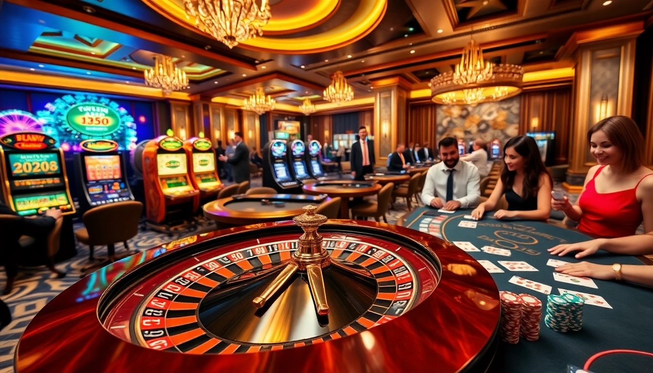Experience thrilling gameplay at https://33winn.gold/ with vibrant slot machines and a lively roulette wheel.