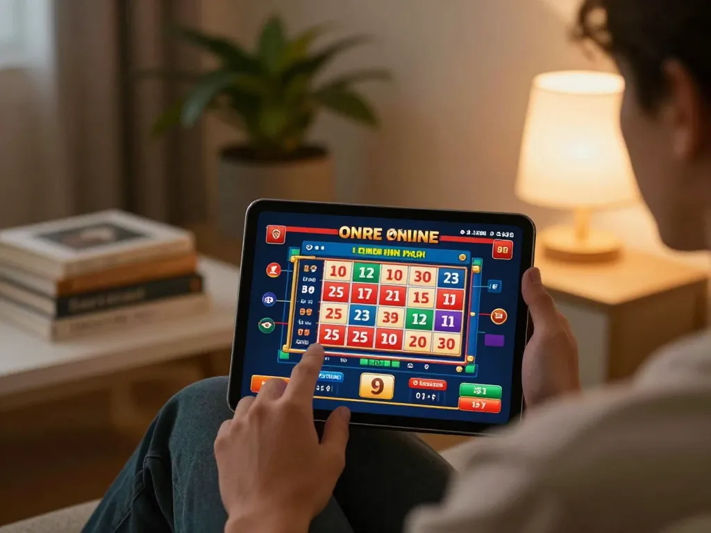 Engaging with danh de online via tablet in a cozy home setting, showcasing strategic gaming.