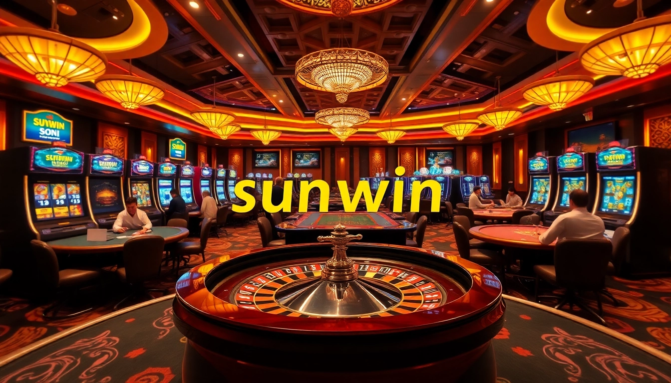 Excited players experiencing winning moments at Sun Win casino tables in a luxurious setting.