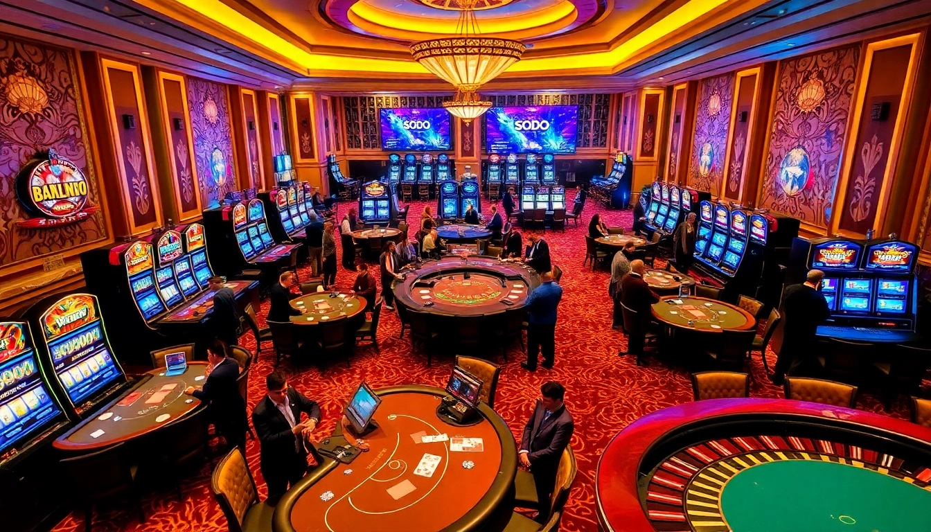 Experience the thrill of SODO CASINO with vibrant gaming tables and lively atmosphere.