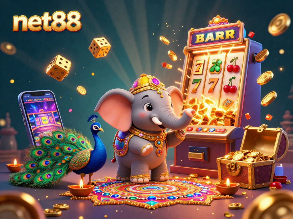 Experience the excitement of net88 with a jackpot explosion in this vibrant casino scene.
